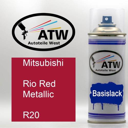 Mitsubishi, Rio Red Metallic, R20: 400ml Sprühdose, von ATW Autoteile West.